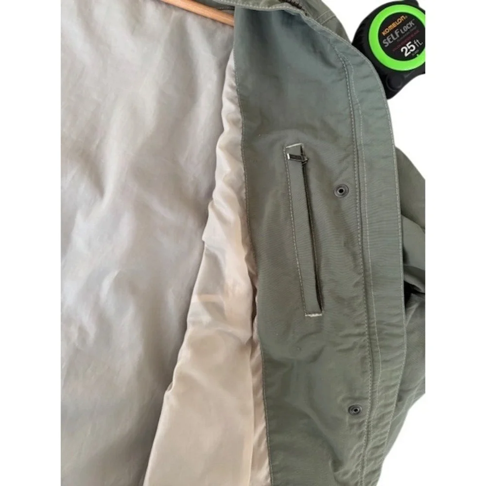 Eddie Bauer Vintage Womens Olive Green Hooded Lightweight Utility Jacket - Small